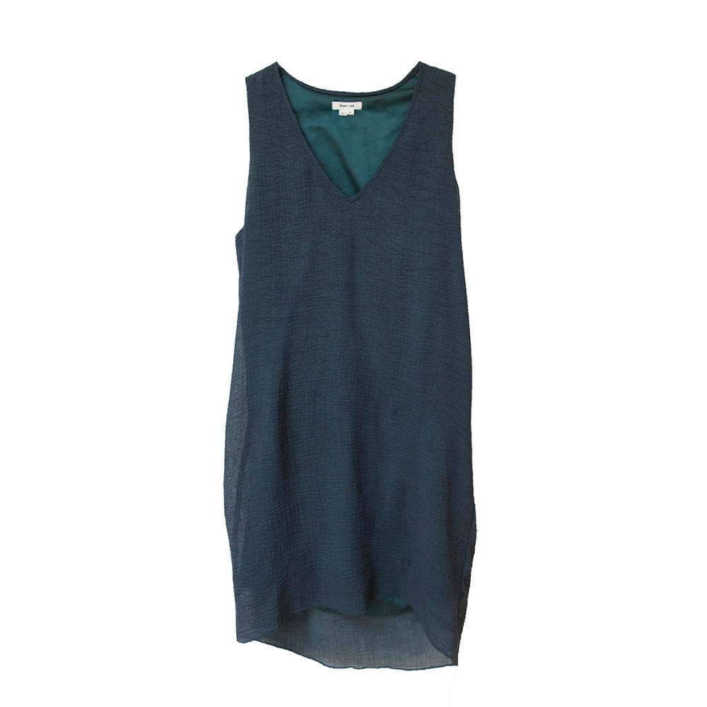 Helmut Lang crepe steel blue/gray dress